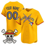 Custom Toronto Blue Jays x One Piece Gold Jereymy Vapor Premier Limited Jersey - Stitched