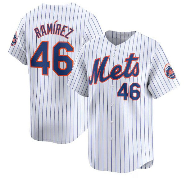 New York Mets #46 Yohan Ramirez White Jereymy 2024 Home Limited Stitched Jersey