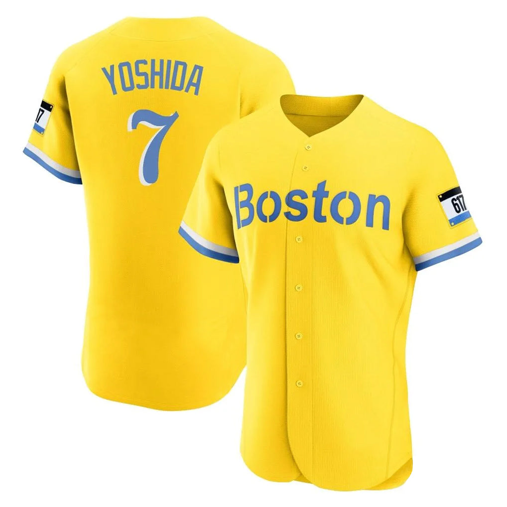 Boston Red Sox #7 Masataka Yoshida Player Yellow Jereymy Limited Elite Home Game Stitched Jerseys1