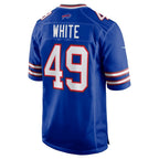 B.Bills #49 DaShaun White Royal Jereymy Team Game Jersey