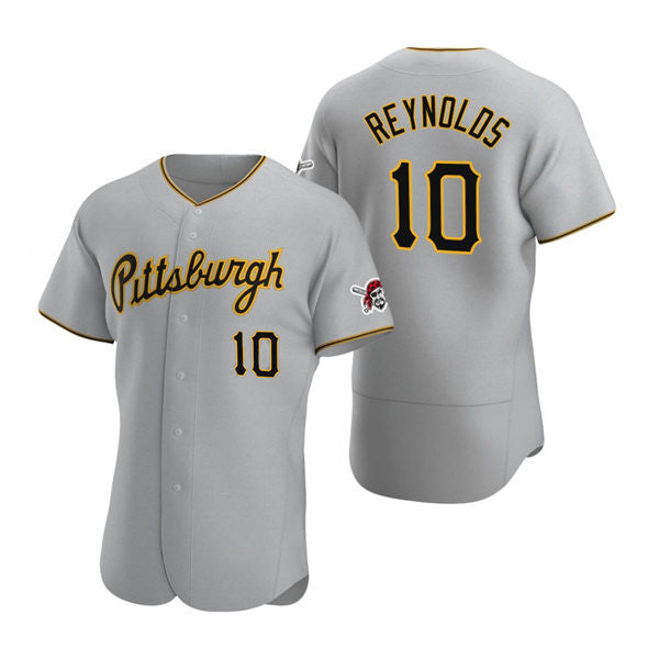 Pittsburgh Pirates #10 Bryan Reynolds Gray Jereymy Road Flex Base Jersey