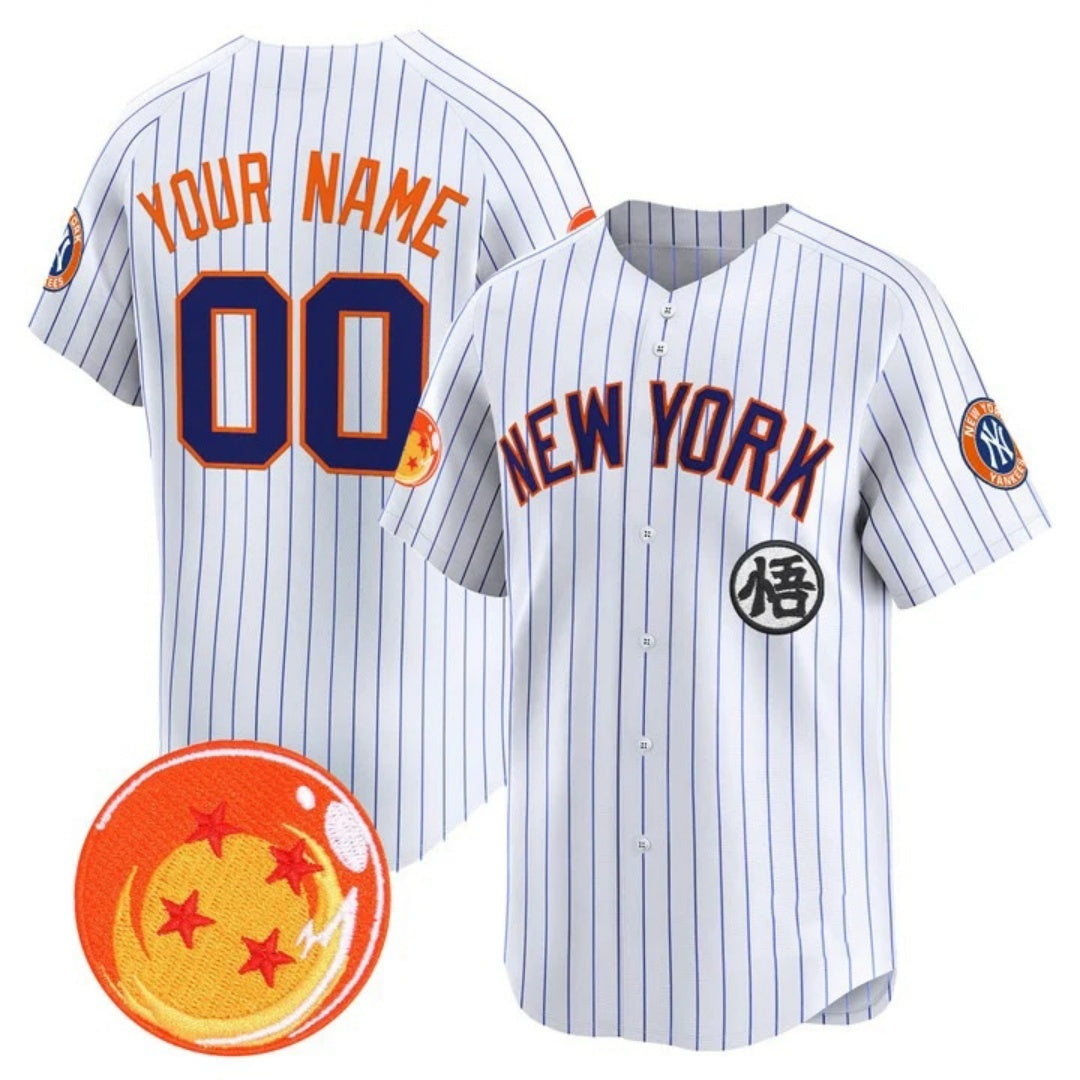 Custom New York Yankees x Dragon Ball White Jereymy Vapor Premier Limited Jersey - All Stitched