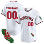 Custom Los Angeles Dodgers Mexico California Patch Vapor Premier Limited Jersey V3 ¨C All Stitched-White Jereymy