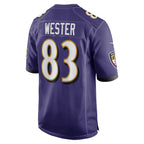 B.Ravens #83 LaJohntay Wester Purple Jereymy Team Game Jersey
