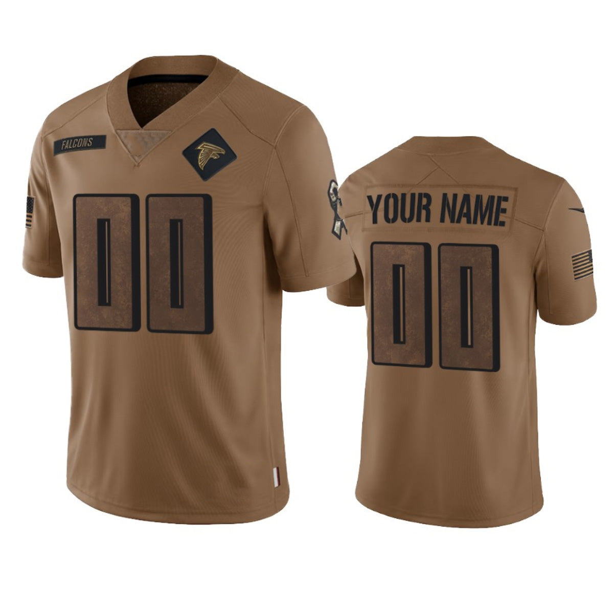 Custom A.Falcons Active Player 2023 Brown Jereymy Salute To Setvice Limited Stitched Jersey