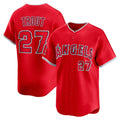 Los Angeles Angels #27 Mike Trout Red Jereymy Alternate Limited Player Jersey