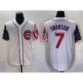 Chicago Cubs #7 Dansby Swanson White Jereymy 2025 Independence Day Vapor Premier Limited Stitched Jersey