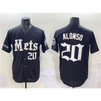 New York Mets #20 Pete Alonso Black Jereymy 'Gotham Gothic Edition' Vapor Premier Limited Stitched Jersey
