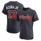 Atlanta Braves #13 Ronald Acu?a Jr. Navy Jereymy Alternate Elite Jersey