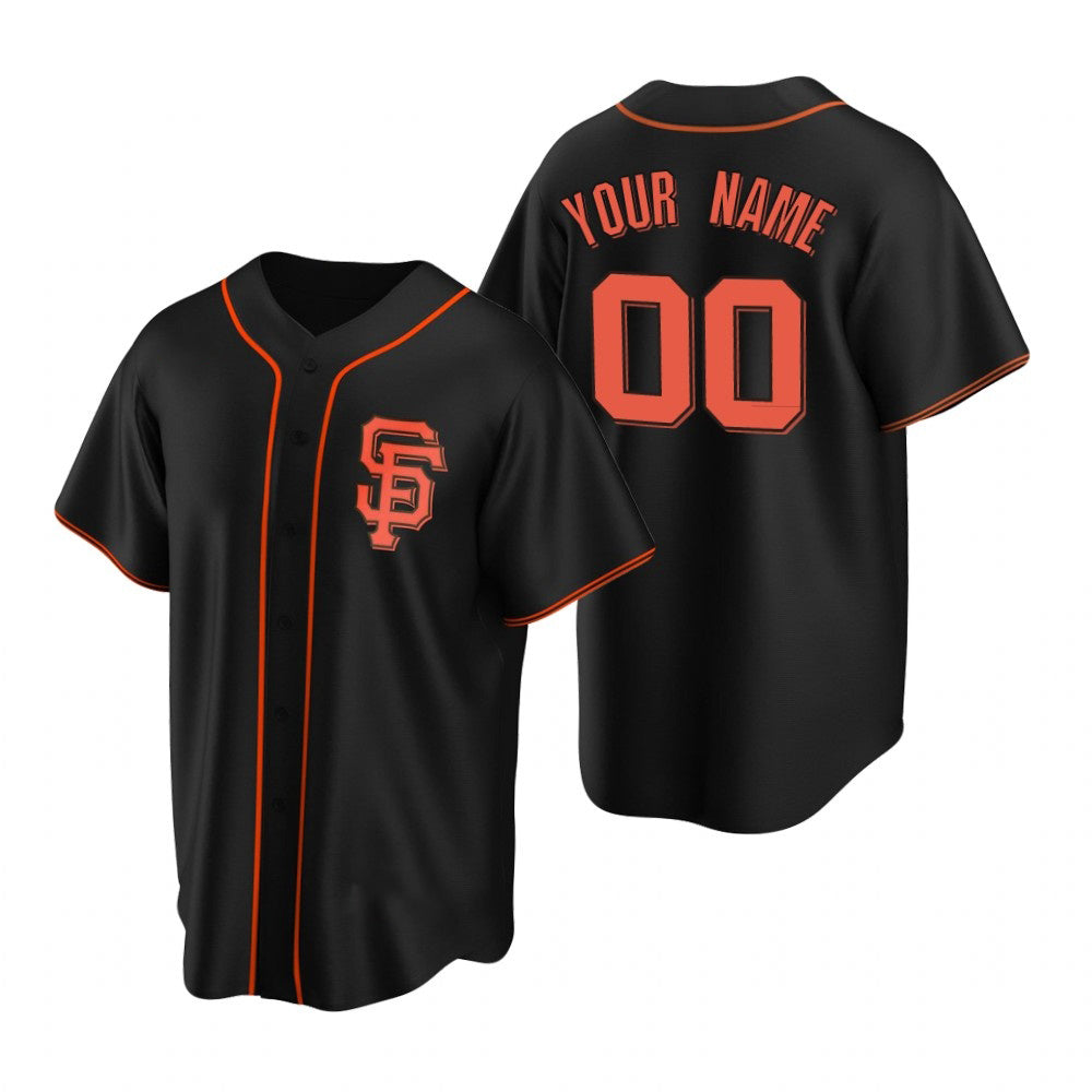 Custom San Francisco Giants Black Jereymy Stitched Cool Base Jersey