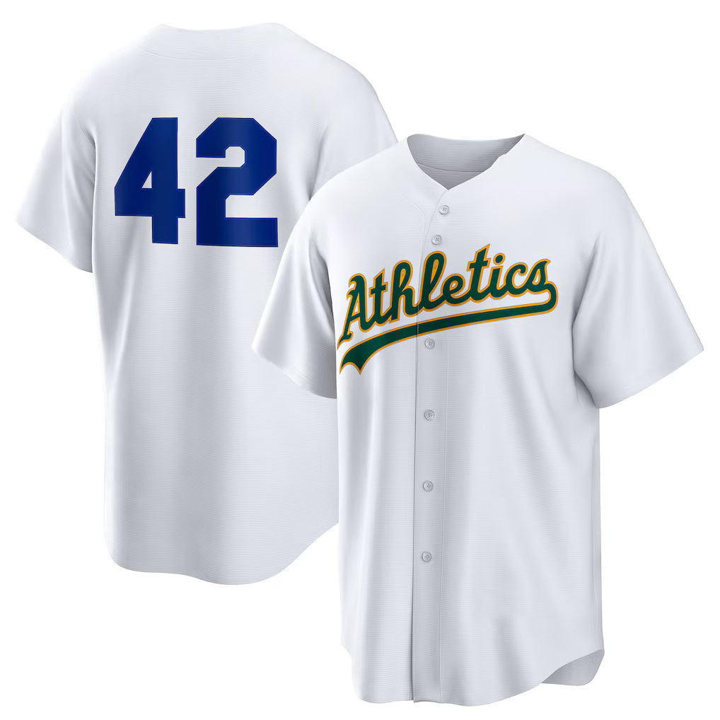 Oakland Athletics #42 Jackie Robinson White Jereymy Home 2025 Day Replica Jersey