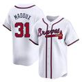 Atlanta Braves #31 Greg Maddux Player White Jereymy Limited Home Game Stitched Jerseys