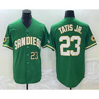 San Diego Padres #23 Fernando Tatis Jr Number Green Jereymy Cool Base Stitched Jersey