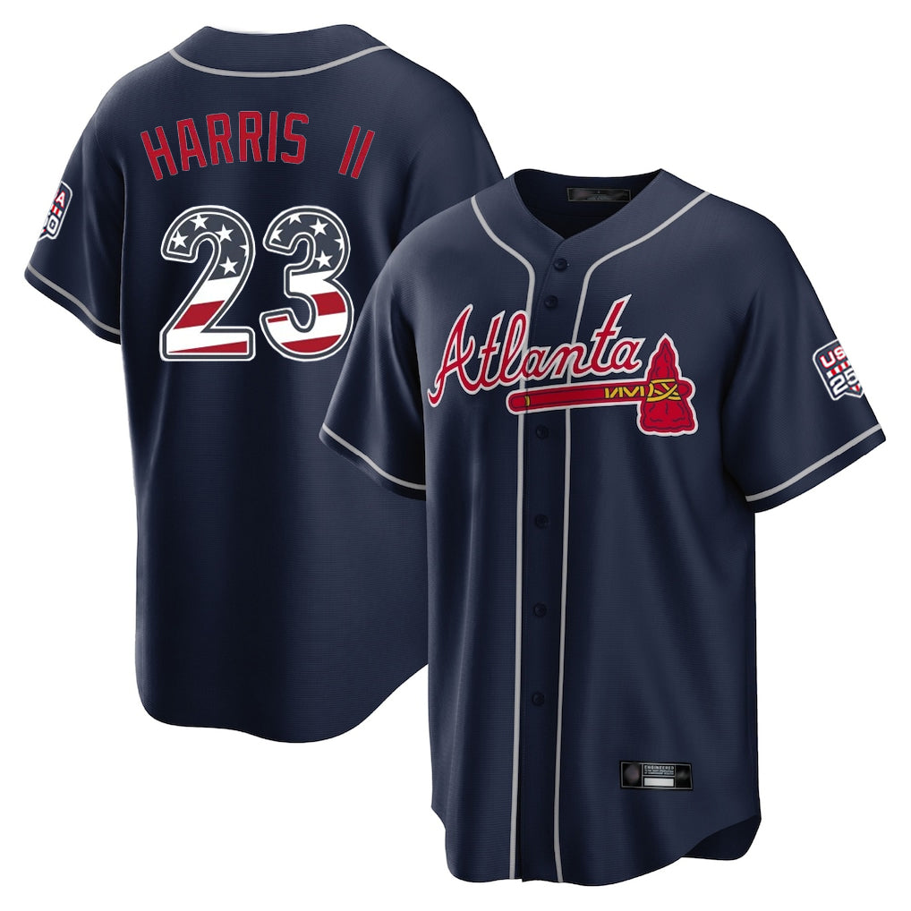 Atlanta Braves #23 Michael Harris II Player Navy Jereymy USA 250 Fourth Of July Limited Home Game Stitched Jerseys