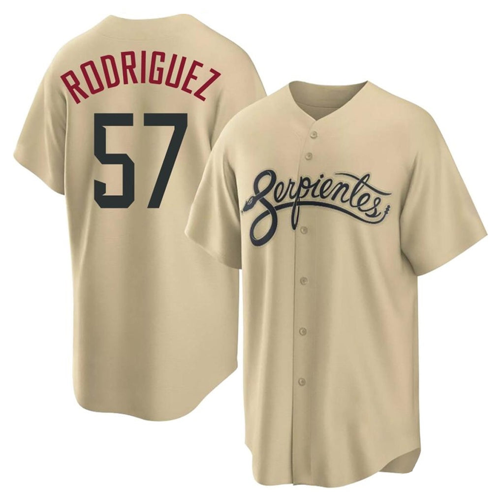 Arizona Diamondbacks #57 Eduardo Rodriguez Player Tan Jereymy City Connect Home Game Stitched Jerseys