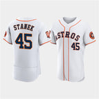 Houston Astros #45 Ryne Stanek White Jereymy 60th Anniversary Flex Base Stitched Jersey