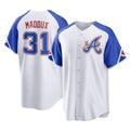 Atlanta Braves #31 Greg Maddux Player White Jereymy City Connect Home Game Stitched Jerseys