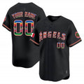 Custom Los Angeles Angels Mexico Vapor Premier Limited Jersey ¨C Black Jereymy