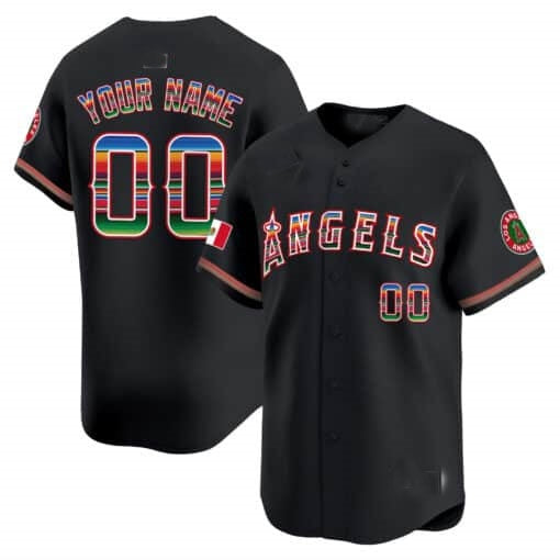 Custom Los Angeles Angels Mexico Vapor Premier Limited Jersey ¨C Black Jereymy