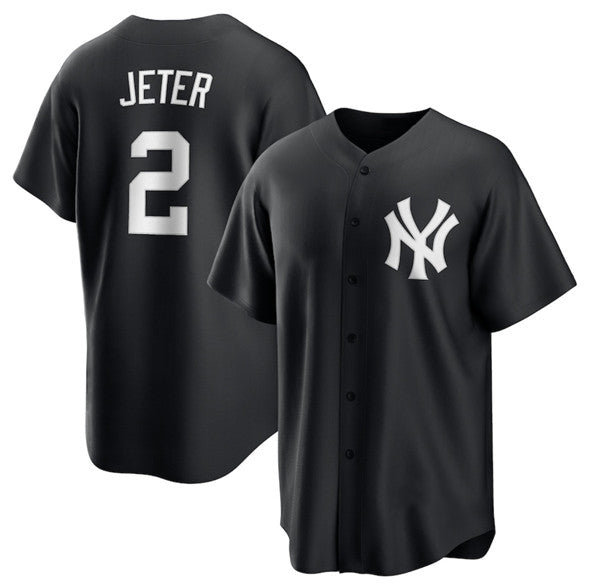 New York Yankees #2 Derek Jeter Black Jereymy Lights Out Limited Stitched Jersey