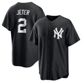 New York Yankees #2 Derek Jeter Black Jereymy Lights Out Limited Stitched Jersey