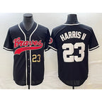 Atlanta Braves #23 Michael Harris II Number Black Jereymy Cool Base Stitched Jersey