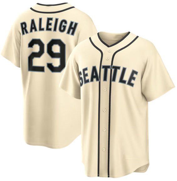 Seattle Mariners #29 Cal Raleigh Cream Jereymy Alternate Stitched Jersey