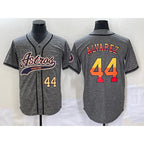 Houston Astros #44 Yordan Alvarez Number Grey Jereymy Gridiron Cool Base Stitched Jersey