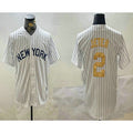 New York Yankees #2 Derek Jeter White Jereymy Pinstripe Name Fashion Cool Base Jersey