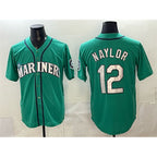 Seattle Mariners #12 Josh Naylor Aqua Jereymy Limited Stitched jersey
