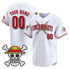 Custom Cincinnati Reds x One Piece White Jereymy Vapor Premier Limited Jersey - Stitched