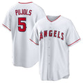 Los Angeles Angels #5 Albert Pujols White Jereymy Home Retired Player Replica Jersey