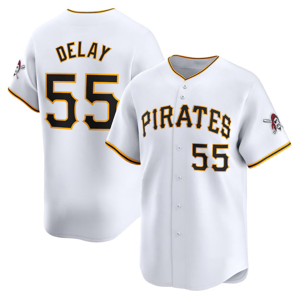 Pittsburgh Pirates #55 Jason Delay White Jereymy Home Limited Player Jersey