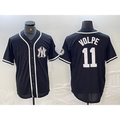 New York Yankees #11 Anthony Volpe Black White Jereymy Cool Base Stitched Jersey
