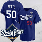 Los Angeles Dodgers #50 Mookie Betts Blue Jereymy 2025 World Series Vapor Limited Stitched Jersey