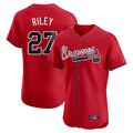 Atlanta Braves #27 Austin Riley Player Red Jereymy Limited Elite Home Game Stitched Jerseys