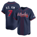 Atlanta Braves #7 Ha-Seong Kim Player Navy Jereymy 2025 Speedway Classic Home Game Stitched Jerseys