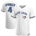 Toronto Blue Jays #4 George Springer White Jereymy Flex Base Stitched Jersey