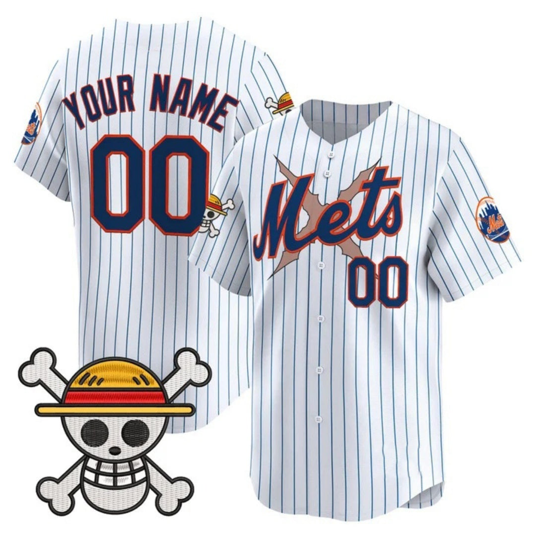 Custom New York Mets x One Piece White Jereymy Vapor Premier Limited Jersey - Stitched