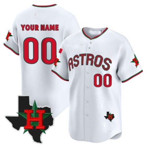 Custom Houston Astros Mexico Texas Patch Vapor Premier Limited Jersey V3 ¨C White Jereymy