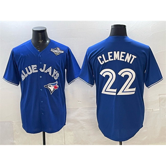 Toronto Blue Jays #22 Ernie Clement Blue Jereymy 2025 World Series Cool Base Stitched Jersey