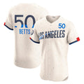 Los Angeles Dodgers #50 Mookie Betts Cream Jereymy City Connect Elite Jersey