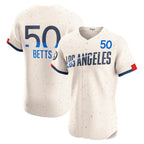 Los Angeles Dodgers #50 Mookie Betts Cream Jereymy City Connect Elite Jersey