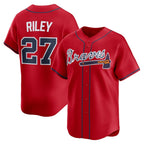 Atlanta Braves #27 Austin Riley Red Jereymy Alternate Limited Player Jersey