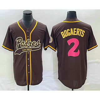 San Diego Padres #2 Xander Bogaerts Brown Jereymy NEW 2023 City Connect Cool Base Stitched Jersey
