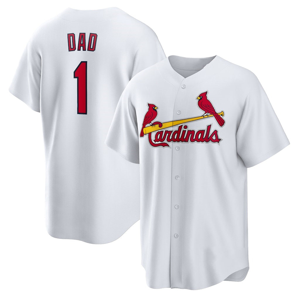 St. Louis Cardinals #1 Dad White Jereymy Home Replica Jersey