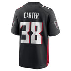 A.Falcons #38 Nathan Carter Black Jereymy Team Game Jersey