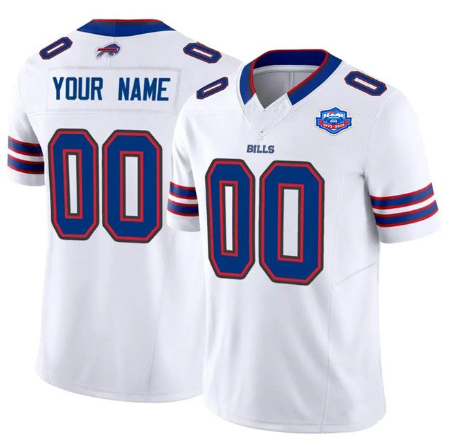 Custom B.Bills Active Player White Jereymy 2025 F.U.S.E. With Farewell Patch Vapor Untouchable Limited Stitched Jersey