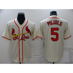 St. Louis Cardinals #5 Albert Pujols Cream Jereymy Stitched Cool Base Jersey