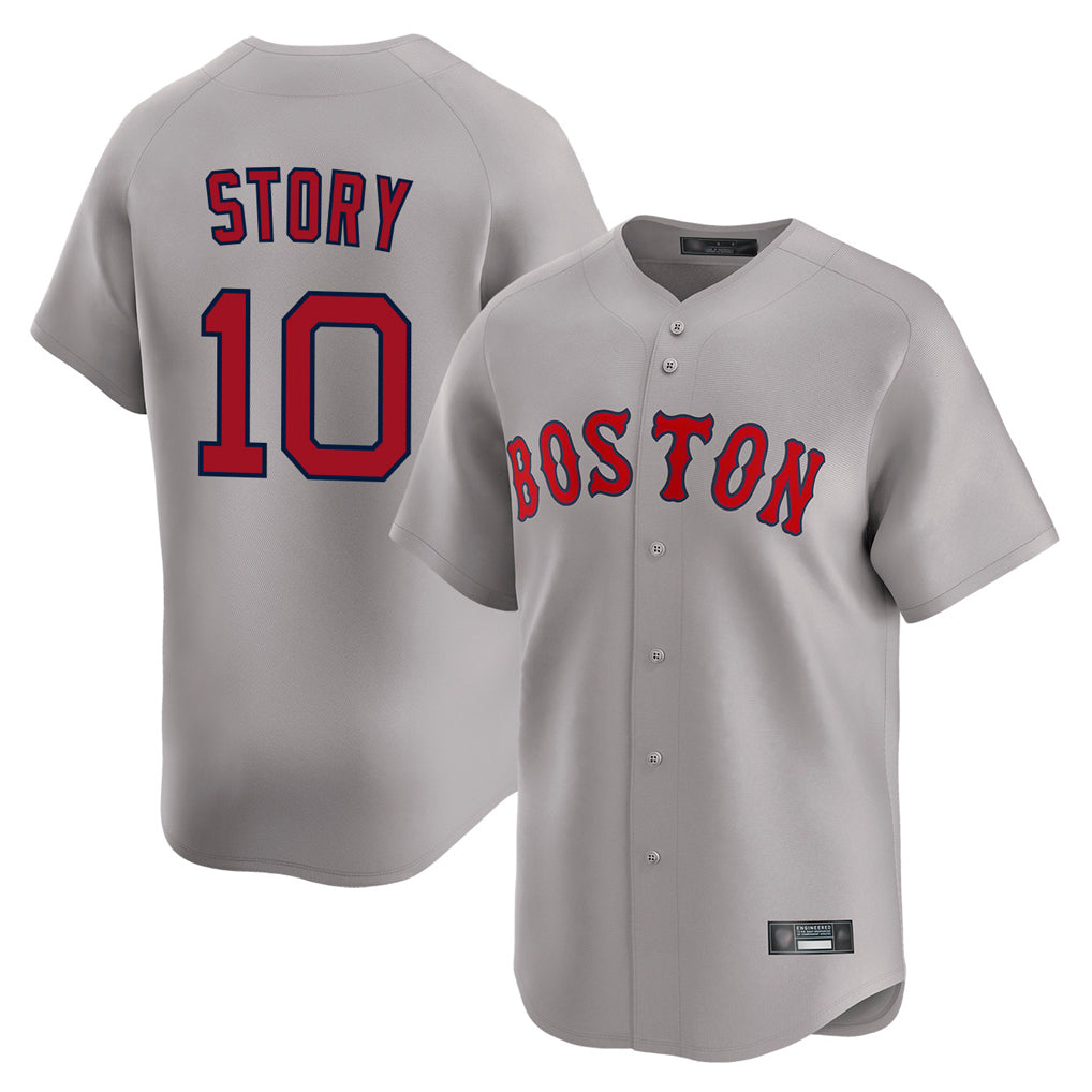 Boston Red Sox #10 Trevor Story Player Gray Jereymy Road Limited Home Game Stitched Jerseys1